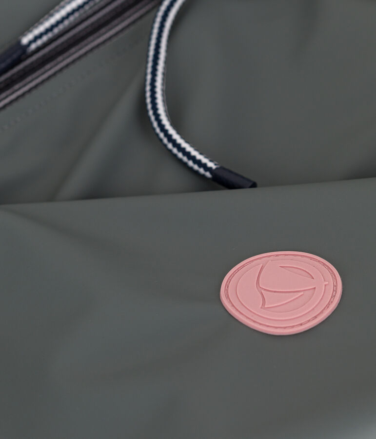 Lange Damen-Regenjacke zweifarbig gr&uuml;n