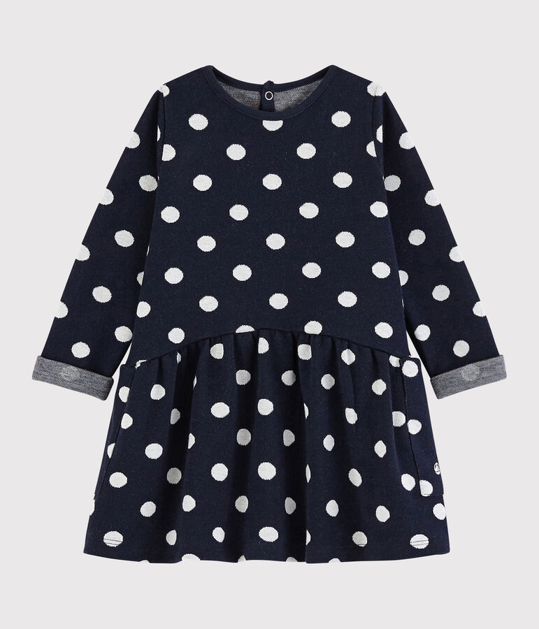 Lang&auml;rmeliges Baby-Kleid f&uuml;r M&auml;dchen blau SMOKING/weiss MARSHMALLOW