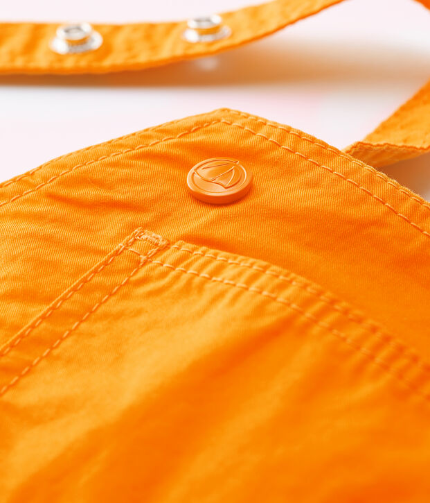 Kurze Baby-Latzhose aus Sergestoff f&uuml;r Jungen gelb