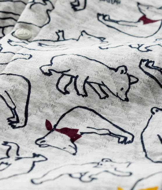 Langer Baby-Overall für Jungen grau BELUGA/weiss MULTICO