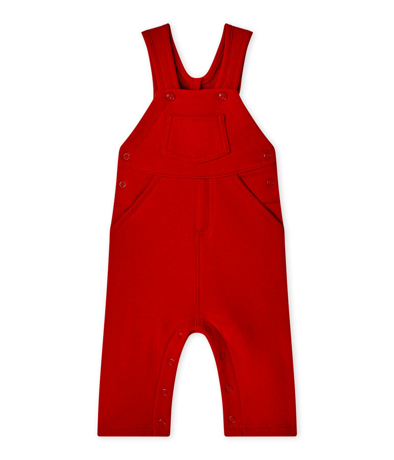 Baby-Jungen-Latzhose aus Molton rot TERKUIT