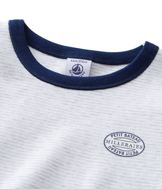 Pyjama garçon en milleraies grau POUSSIERE/weiss LAIT