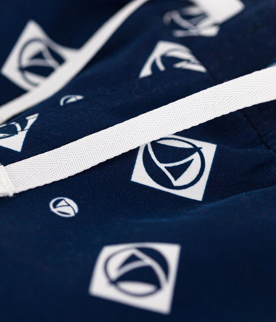 Bedruckte Kinder-Badeshorts aus recyceltem Material für Jungen blau MEDIEVAL/ AVALANCHE