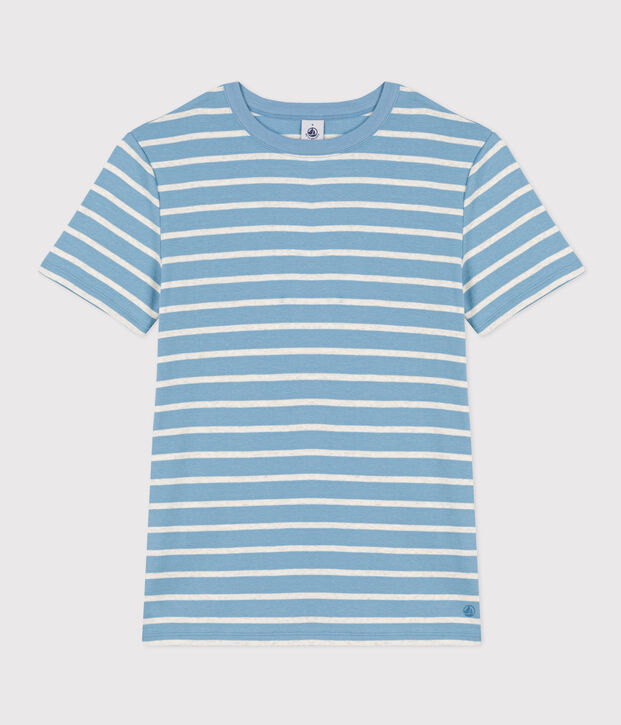 T-Shirt L&rsquo;ICONIQUE aus Baumwolle mit rundem Ausschnitt f&uuml;r Damen blau/beige