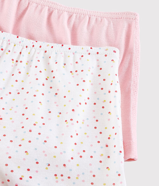 2er-Set Shortys aus Bio-Baumwolle mit bunten Tupfen für Mädchen variante 1