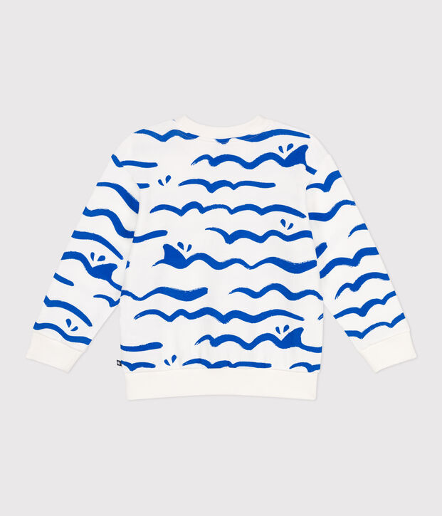 Kinder-Sweatshirt aus bedruckter Baumwolle weiss/vielfarbig