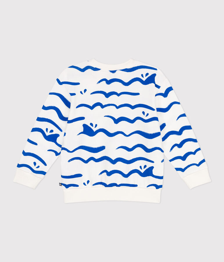 Kinder-Sweatshirt aus bedruckter Baumwolle weiss/vielfarbig