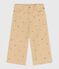 Kinder-Hose aus Fein-Cord mit Muster beige CAJOU/ MULTICO
