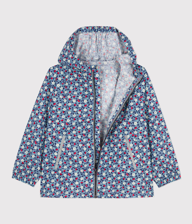 Kinder-Windjacke aus recycltem Material blau/vielfarbig