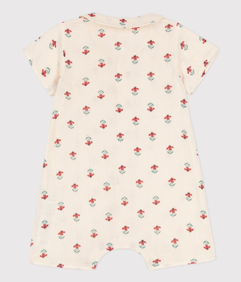 Bedruckter Baby-Overall aus Baumwollgaze naturfarben/vielfarbig