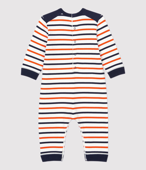 Baby-Overall aus Molton. weiss MARSHMALLOW/ SMOKING/ CAROTTE