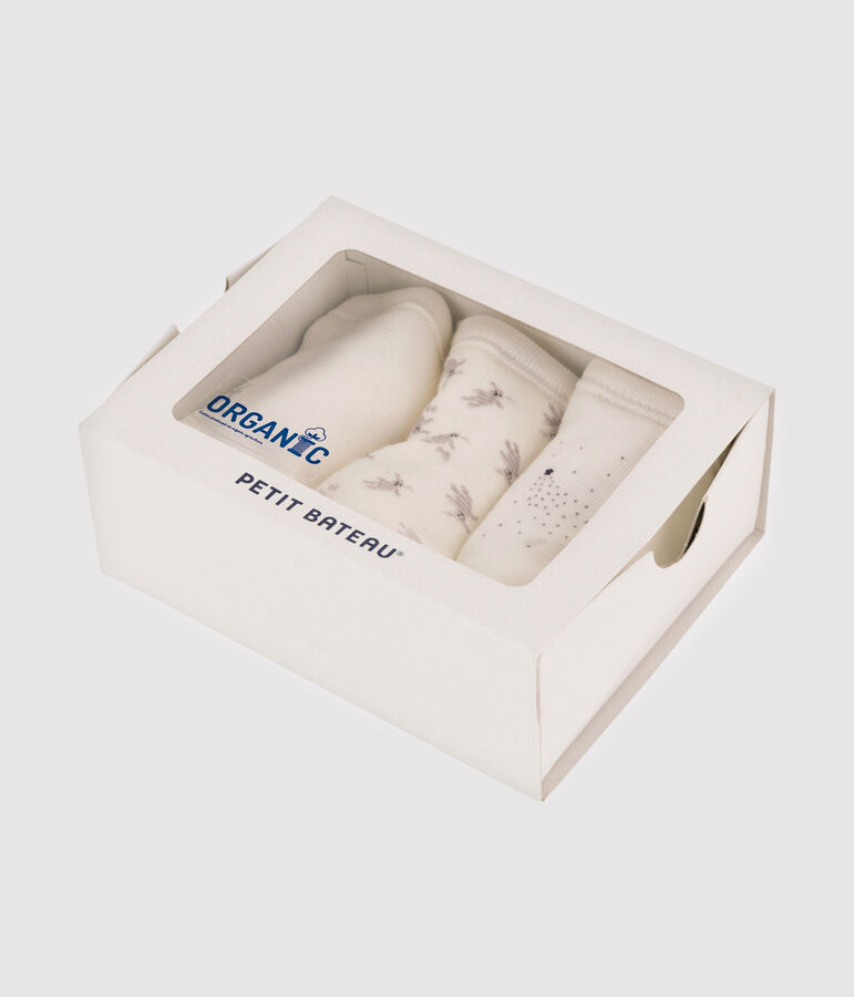 3er-Set Baby-L&auml;tzchen aus Rippstrick vielfarbig