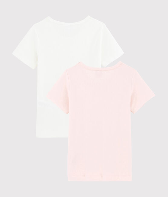 2er-Set kurzärmelige T-Shirts aus Bio-Baumwolle mit Lochstickerei für Mädchen variante 1