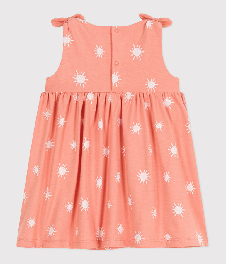 &Auml;rmelloses Baby-Kleid aus Jersey mit Sonnenmuster orange/weiss