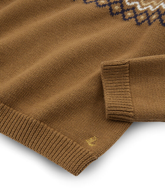 Kinder-Pullover für Mädchen braun BRINDILLE/weiss MULTICO