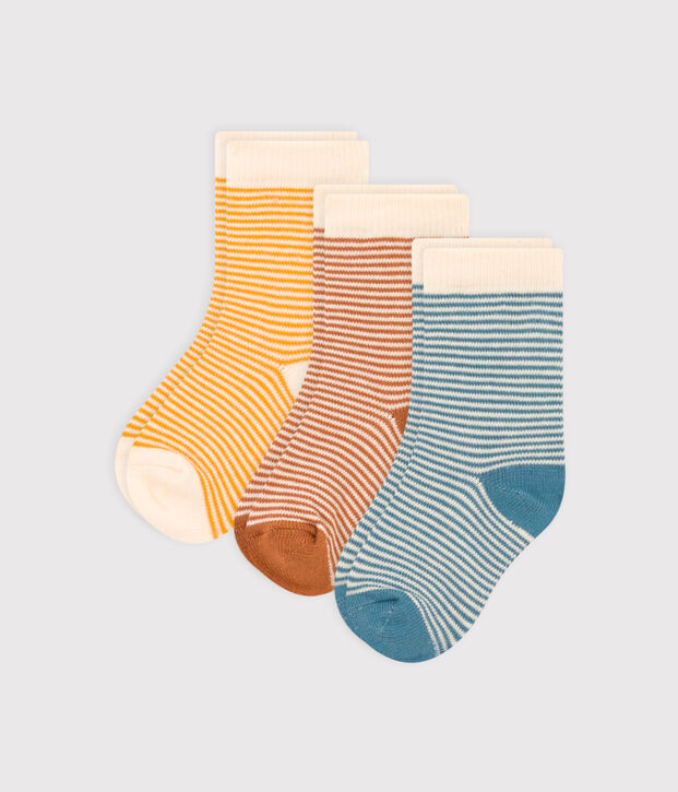 3er-Set Babysocken mit Ringelstreifen vielfarbig