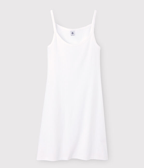 Klassisches Trägerkleid aus Baumwolle für Damen weiss ECUME