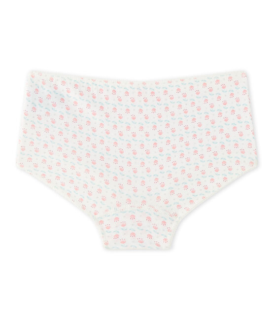Bedruckte Mädchen-Shorties aus Stretch-Jersey weiss LAIT/weiss MULTICO