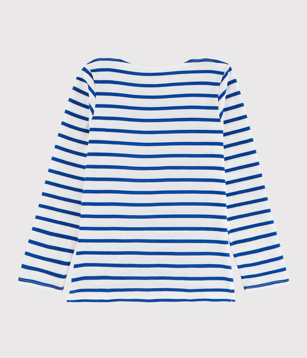 Gestreiftes T-Shirt f&uuml;r M&auml;dchen und Jungen weiss/blau