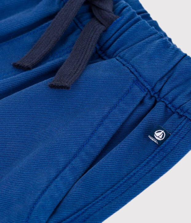 Kinder Cargo-Hose aus einfarbigem Lyocell. blau