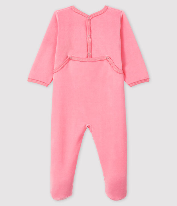 Rosafarbener Baby-Strampler aus Nicki f&uuml;r M&auml;dchen rosa