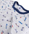 Rippstrick-Pyjama, für kleine Jungen grau POUSSIERE/weiss MULTICO
