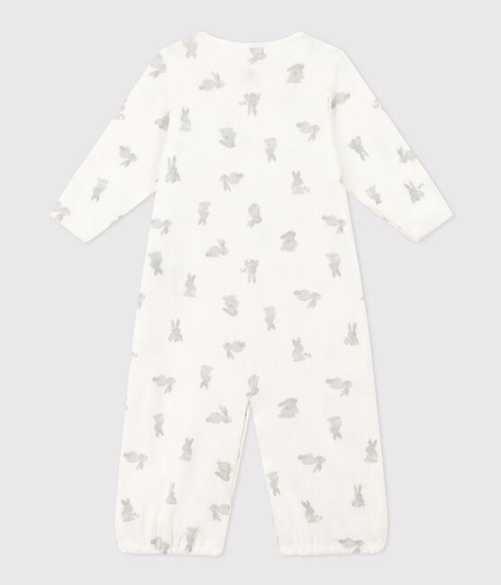 Bedruckter Kombi-Overall aus Baumwolle weiss MARSHMALLOW/grau GRIS