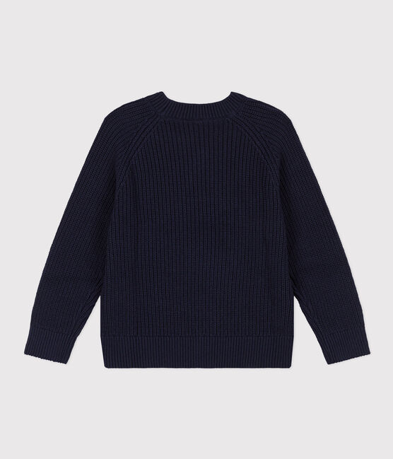 Kinderpullover aus Wolle und Baumwolle für Jungen blau SMOKING