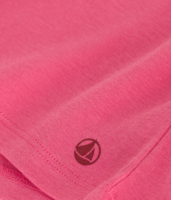 Kurzärmeliges Kinder-T-Shirt aus einfarbiger Baumwolle rosa PEONIA