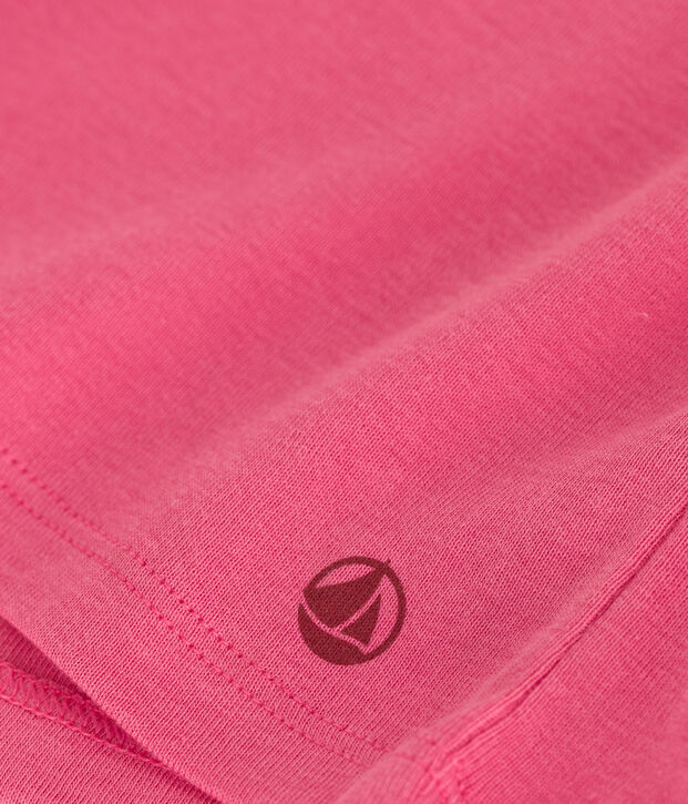 Kurz&auml;rmeliges Kinder-T-Shirt aus einfarbiger Baumwolle rosa