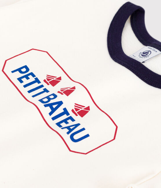 Kurzärmeliges Kinder-T-Shirt mit Muster naturfarben MILK