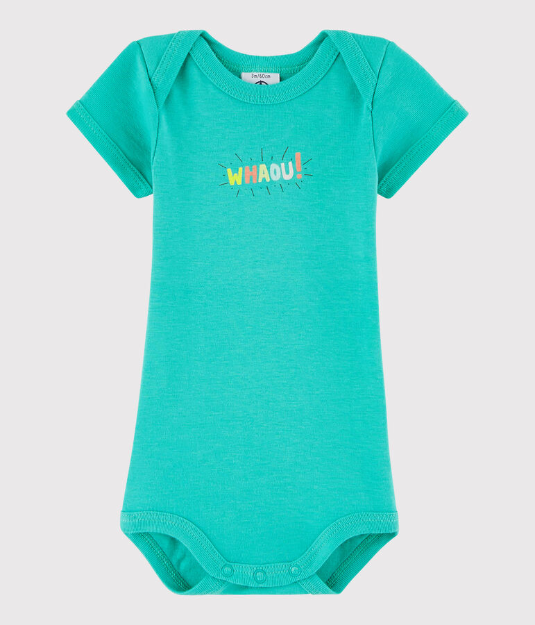 Kurz&auml;rmeliger Baby-Body Jungen gr&uuml;n