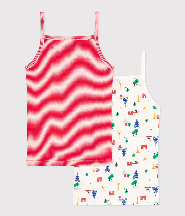 Kinder-Tr&auml;gerhemden aus Baumwolle im 2er-Set vielfarbig