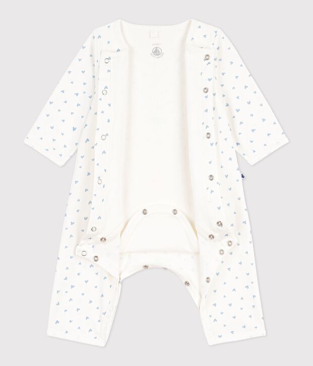 Bodyjama ohne F&uuml;&szlig;chen aus Baumwolle mit Herzmotiv blau/blau