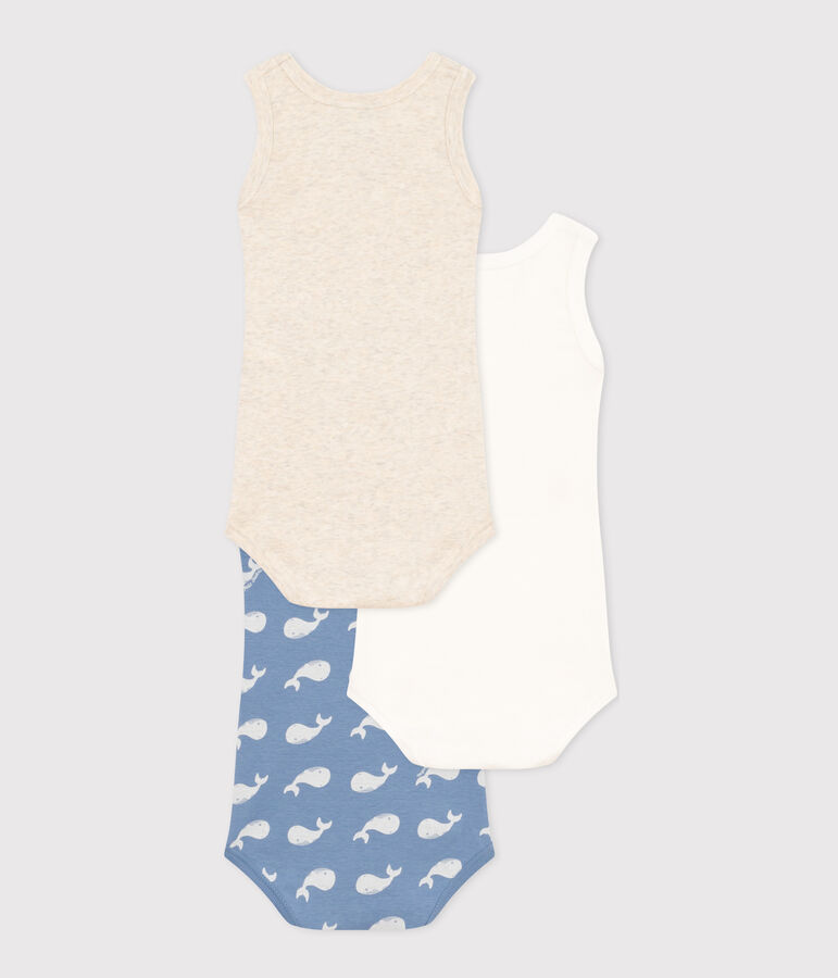 &Auml;rmellose Baby-Bodys mit Wal-Motiv aus Baumwolle im 3er-Set. variante 1