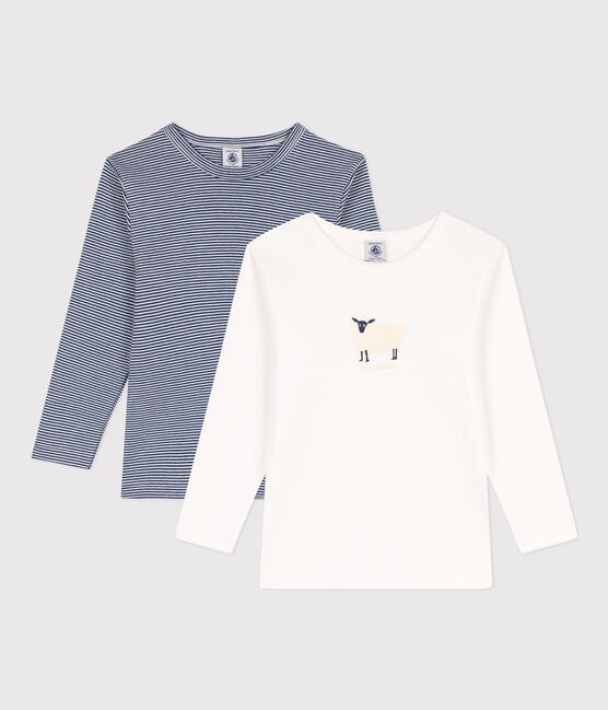 2er-Set langärmelige T-Shirts aus Baumwolle mit Ringelstreifen für Jungen variante 1