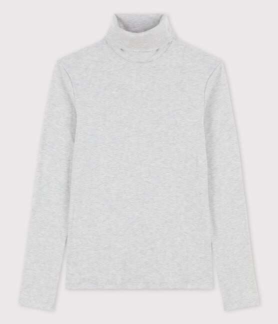 Klassischer Unterziehpullover mit Mäusezähnchen-Details aus Baumwolle für Damen grau BELUGA CHINE