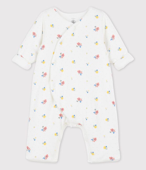 Langer Baby-Overall aus Bio-Doppeljersey mit print weiss MARSHMALLOW/ PAPAYE