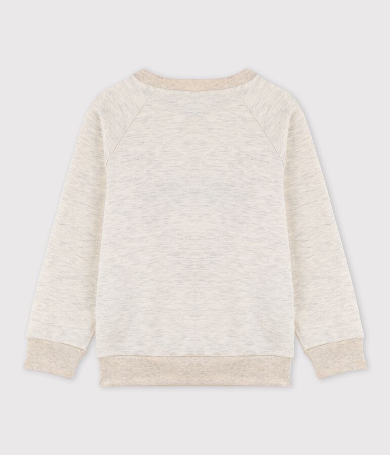 Sweatshirt aus besticktem Molton f&uuml;r M&auml;dchen und Jungen beige