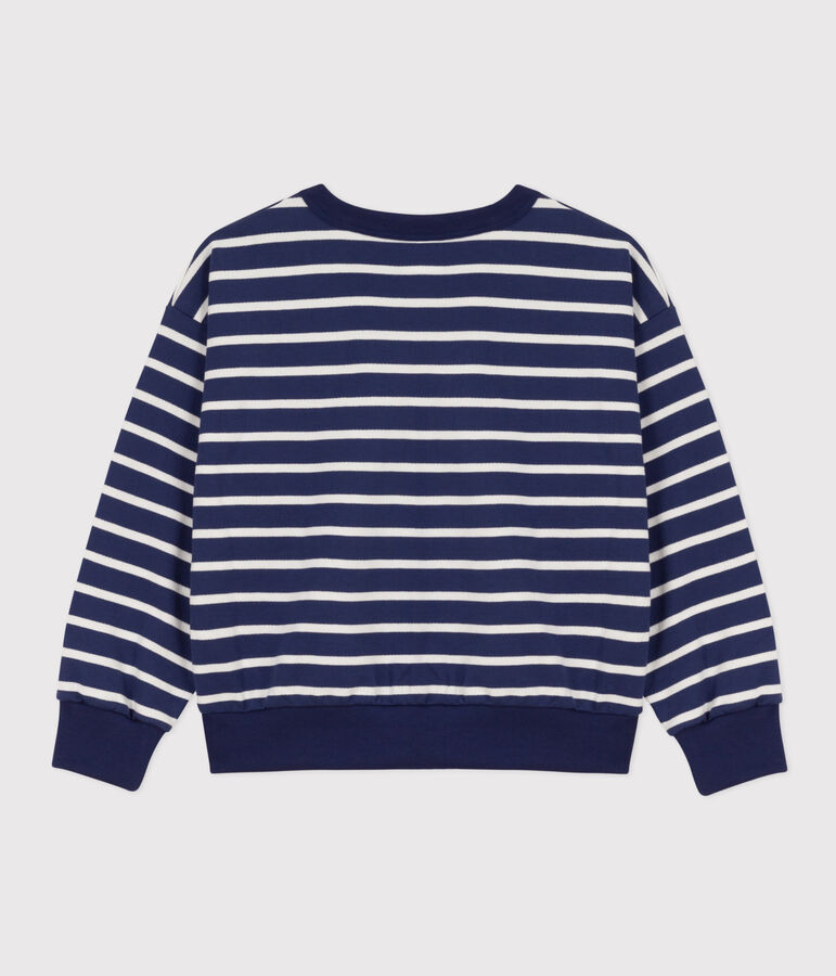Kinder-Sweatshirt aus Molton f&uuml;r M&auml;dchen und Jungen blau/weiss