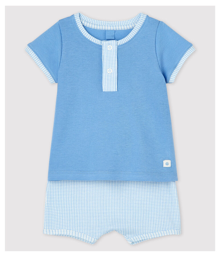 Zweiteiliges Baby-Set aus Bio-Baumwolle in Blau blau/vielfarbig