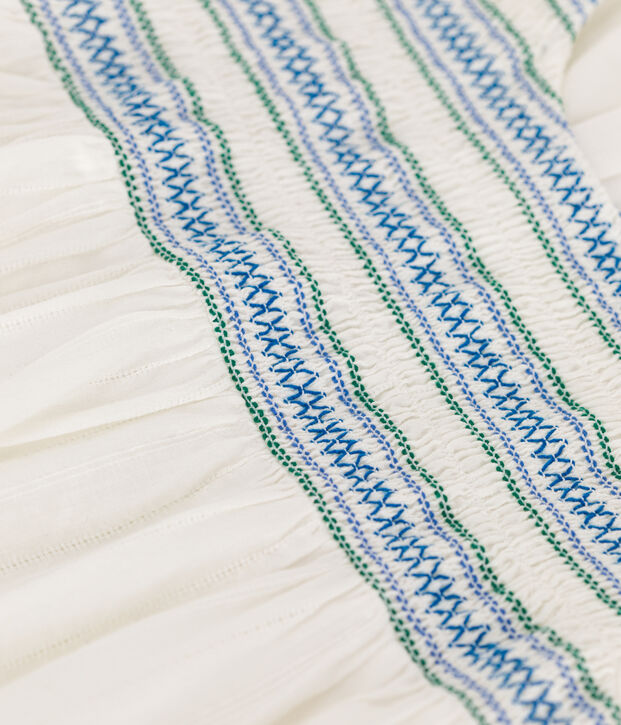 Kurz&auml;rmeliges Kinder-Kleid aus Baumwolle weiss