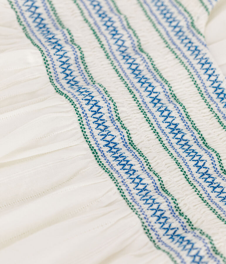 Kurz&auml;rmeliges Kinder-Kleid aus Baumwolle weiss