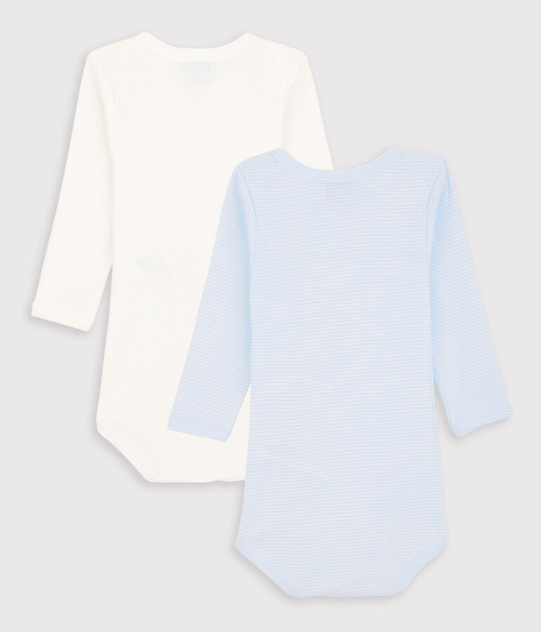 2er-Set lang&auml;rmelige Baby-Bodys aus Bio-Baumwolle mit Ringelstreifen vielfarbig