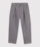 Kinder-Bundfaltenhose aus Baumwollflanell grau
