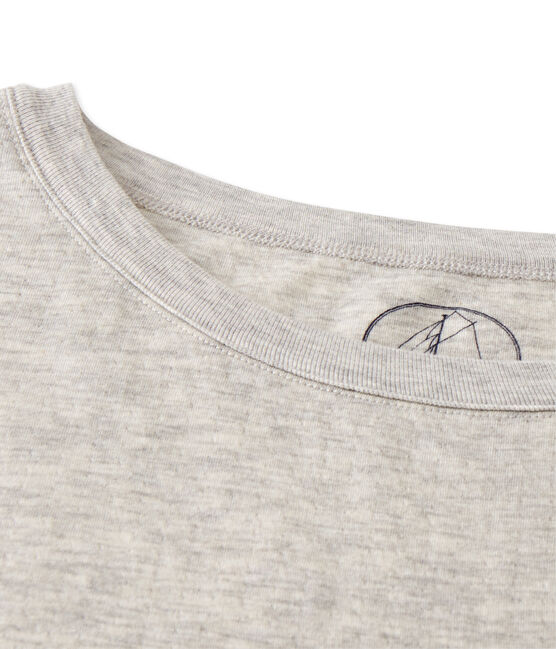 Meliertes Damen-Maxishirt aus extrafeinem, gedoppeltem Jersey grau BELUGA CHINE