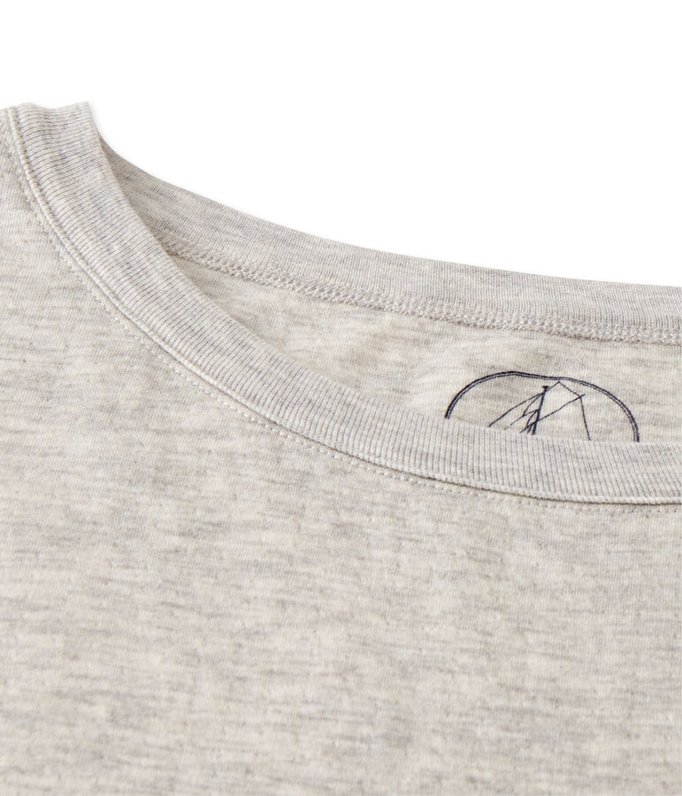 Meliertes Damen-Maxishirt aus extrafeinem, gedoppeltem Jersey grau