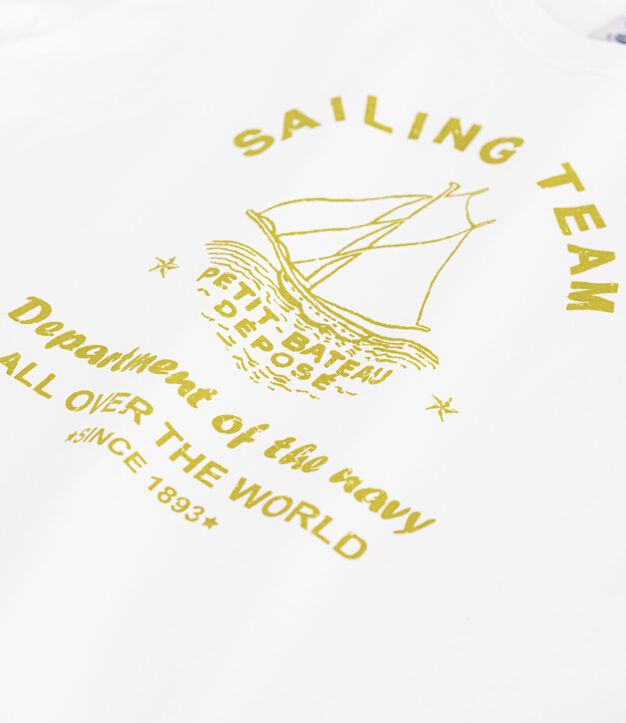 Kurz&auml;rmeliges Kinder T-Shirt aus Baumwolle weiss
