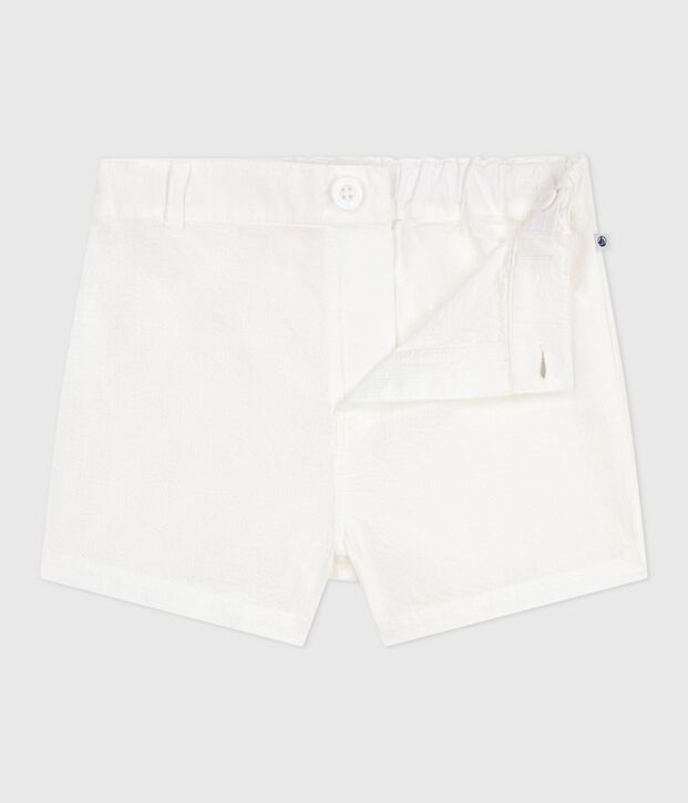 Baby-Shorts aus gestreiftem Seersucker weiss