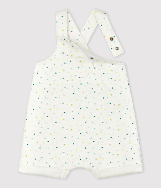 Baby-Einteiler aus doppelseitigem Bio-Baumwoll-Jersey weiss MARSHMALLOW/weiss MULTICO